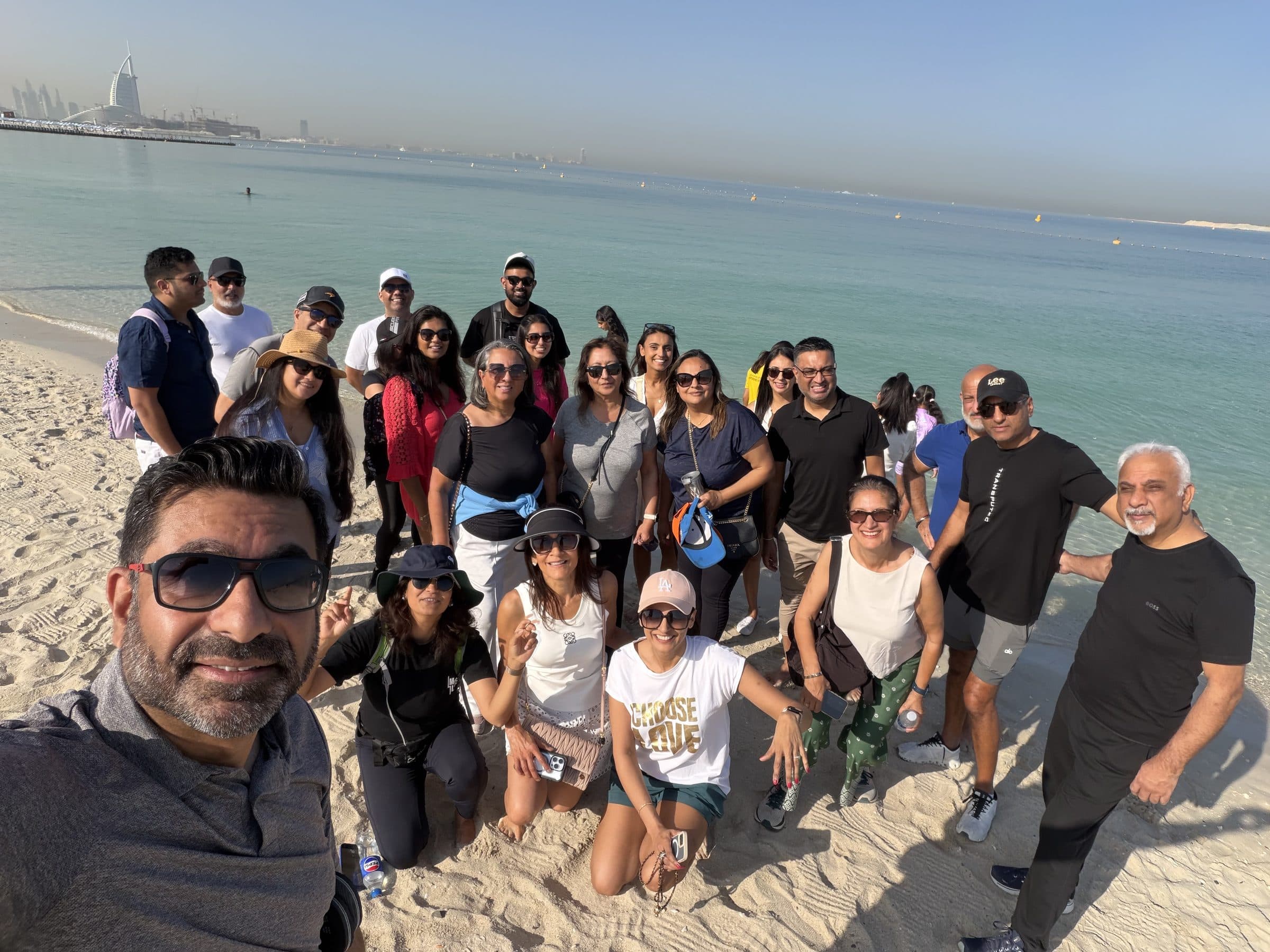BILD members together at a morning beach meet-up in Dubai